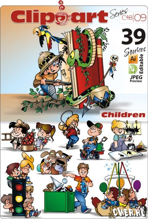 ClipArt Series C-09. Children