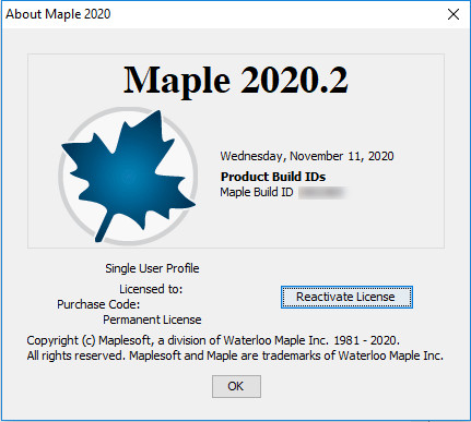 Maplesoft Maple 2020.2