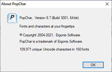 PopChar 8.7 Build 3001