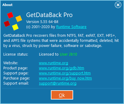 Runtime GetDataBack Simple 5.55