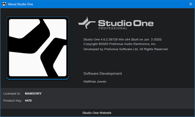 PreSonus Studio One Pro 4.6.2.58729