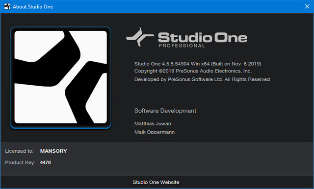PreSonus Studio One Pro 4.5.5.54904