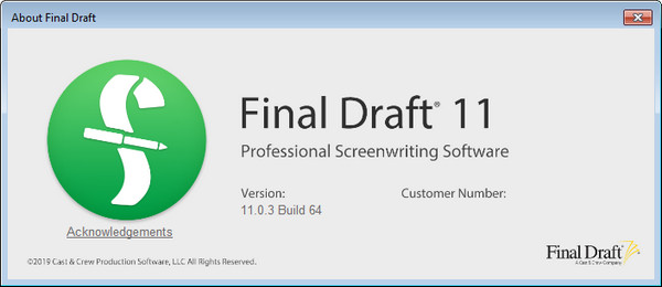 Final Draft 11.0.3 Build 64