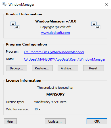 DeskSoft WindowManager 7.0.0