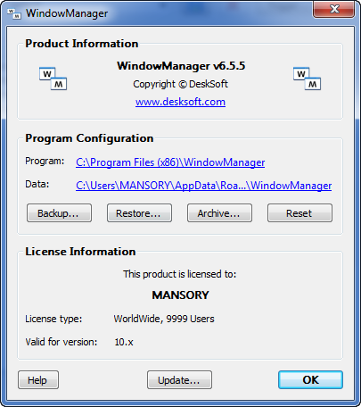 DeskSoft WindowManager 6.5.5