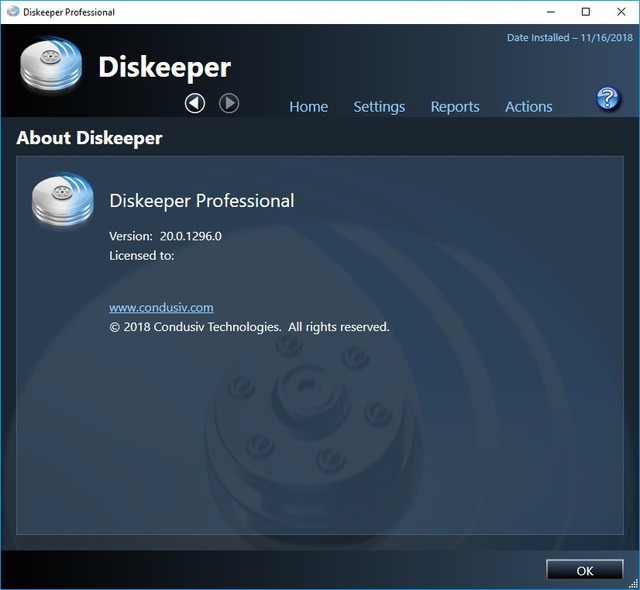 Condusiv Diskeeper 18 Professional / Server 20.0.1296.0