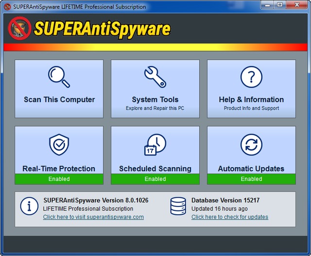 SUPERAntiSpyware Professional 8.0.1026