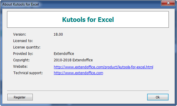 Kutools for Excel 18.00