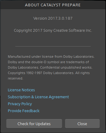 Sony Catalyst Production Suite 2017.3