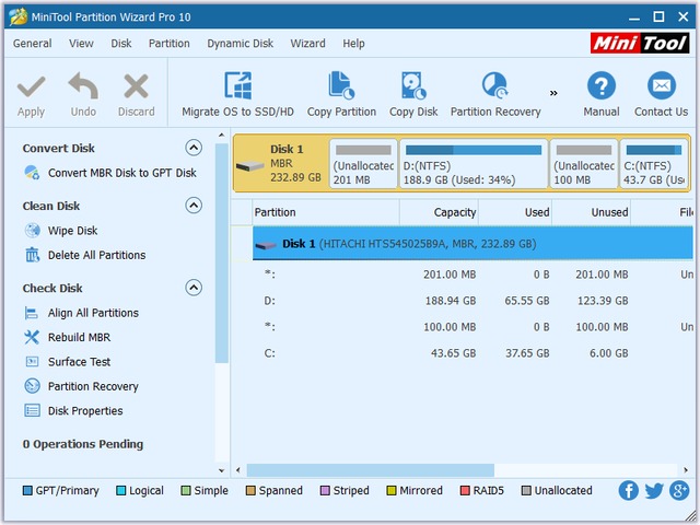 MiniTool Partition Wizard Pro 10.0 + Portable