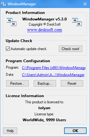 DeskSoft WindowManager