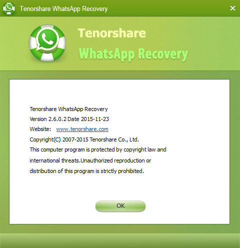 Tenorshare WhatsApp Recovery 2.6.0.2